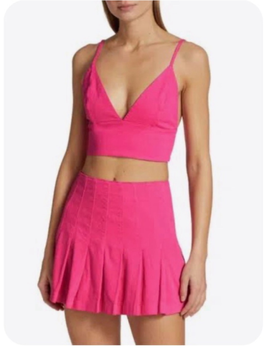 Alice + Olivia Carter Candy Crop Top & Pleated Mini Skirt Set